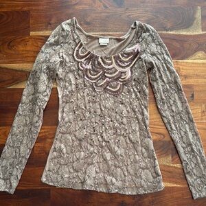 Day trip Lace Sequin Top